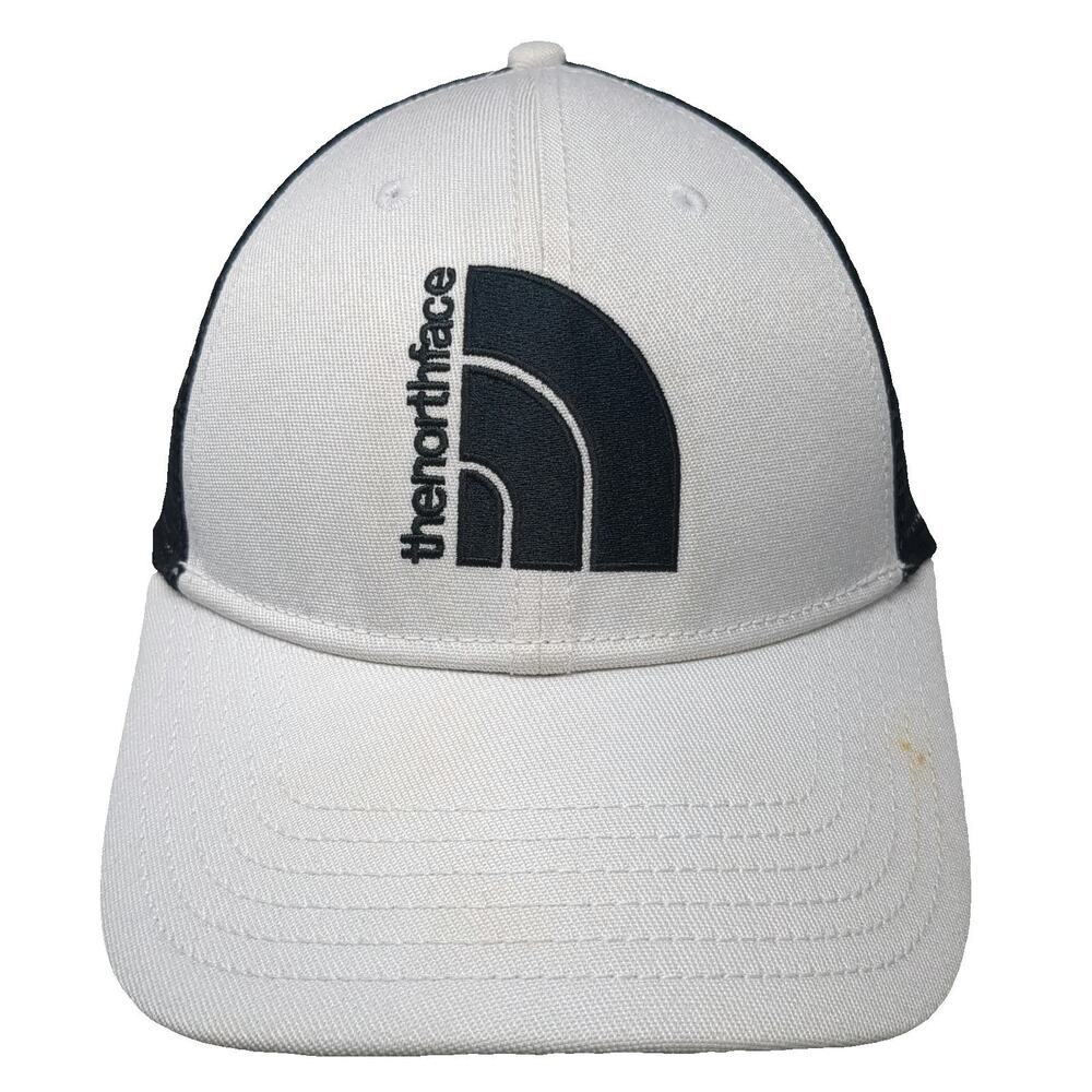 The North Face Trucker Hat White Black One Size Mesh Back Snapback Adjustable